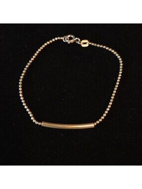 Sterling Silver 7" Ball Chain Tube Bracelet